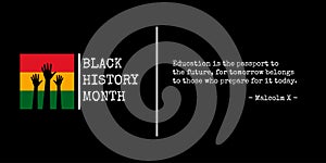 Black History Month to remember important people and events of the African diaspora banner template