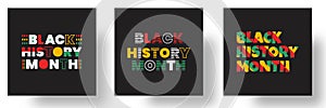 black history month typography design set