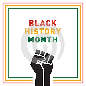 Black history month vector illustration with a BLM fist