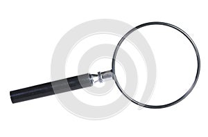 Black holder magnifying glass isolated on white