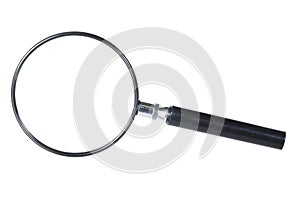 Black holder magnifying glass isolated on white