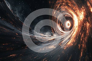 Black hole absorbing matter and energy in space