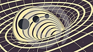 Black hole abstract, space and physics illustration vector design Generative AI