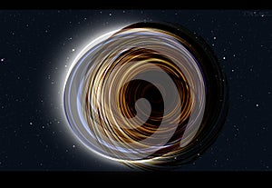 Black hole attracting matter