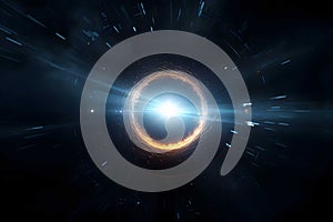 black hole, bright circle light, sci-fi concept, closeup, Generated AI