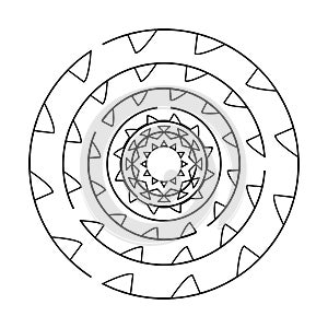 Black hole circle vector mandala coloring book