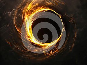 A black hole with fire in the middle