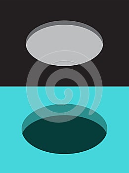 Black hole icon isolated on blue background. Round holes. Open manhole. Vector illustration