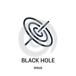 black hole icon vector from space collection. Thin line black hole outline icon vector illustration