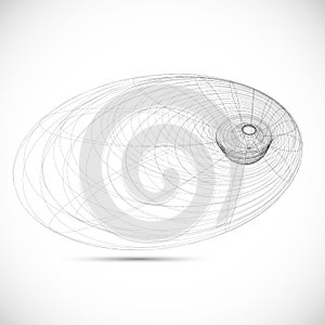 Black hole magnetic field sketch icon template