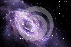 Black hole in the nebula, gravitational field photo