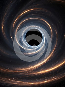 black hole in outer space absorbs galaxies planets and stars abstract futuristic background