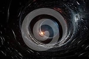 Black hole in outer space. Generative AI.