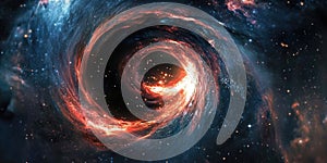 A Black Hole Pulling in Stars and Galaxies for Space Astronomy or SciFi Design Projects photo