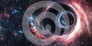 A Black Hole Pulling in Stars and Galaxies for Space Astronomy or SciFi Design Projects photo