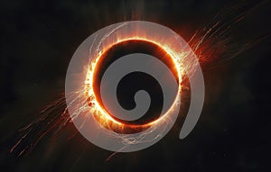 Black hole's bright orange ring during eclipse