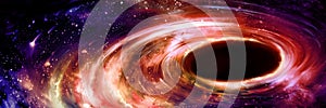 Black hole in space background