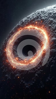 Black hole in space devouring space and black matter. Interstellar space, hot ionized gas around a black hole photo