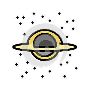 black hole space exploration color icon vector illustration