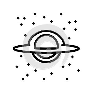 black hole space exploration line icon vector illustration