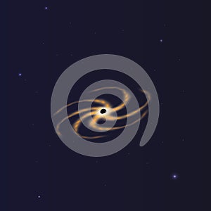 Black hole. Space object. Astronomy, vector illustration