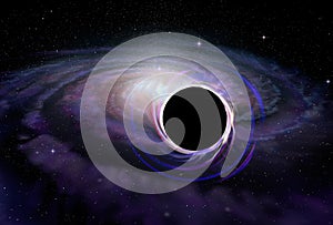 Black hole star in deep space, illustration