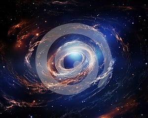 black hole in the universe and a galaxy in outer space.