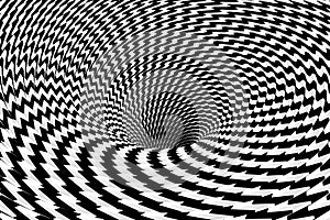 Black hole vortex black and white abstract background