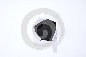 Black hole in white paper