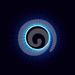 Black holes in the space. Abstract vector background with blue toned swirl and hole in center or collapsar isolated on