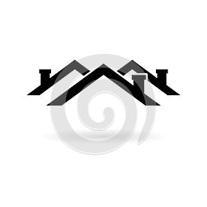 Black Home roof icon, simple vector icon