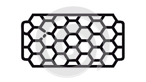 Black Honeycomb Grid Pattern, Modern Tech Geometric Design, vector design Generative AI