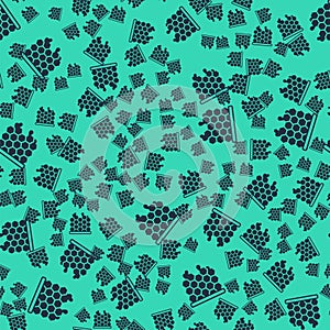 Black Honeycomb icon isolated seamless pattern on green background. Honey cells symbol. Sweet natural food. Vector