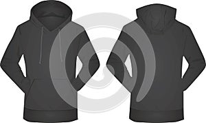 Black hoodie. front and back view