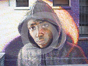 Black Hoodie Man Graffiti Urban Street Art London