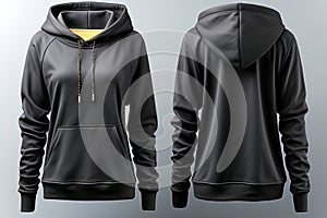 A black hoodie white isolated mockup.