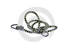 Black hook with elastic rope isolated on a white background with clipping path