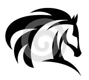 Black horse head logo