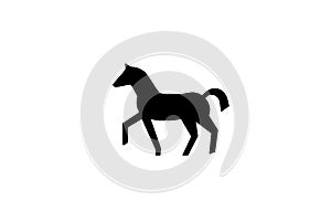 Black horse silhouette illustration isolated on white background