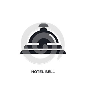 black hotel bell isolated vector icon. simple element illustration from travel 2 concept vector icons. hotel bell editable logo