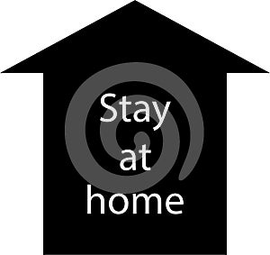 Black house banner urging you to stay home