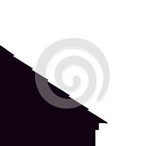 Black housetop little house. Roof. Vector Abstraction welcome on roofing works illustration