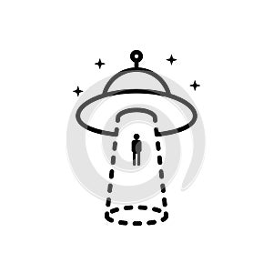 Black human abduction by aliens icon