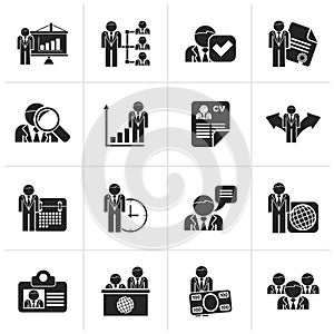 Black Human resource and employment icons photo