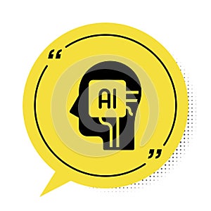 Black Humanoid robot icon isolated on white background. Artificial intelligence, machine learning, cloud computing