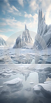 Black Iceberg And Iceberg In Sao Paulo: Unreal Engine 5 Art