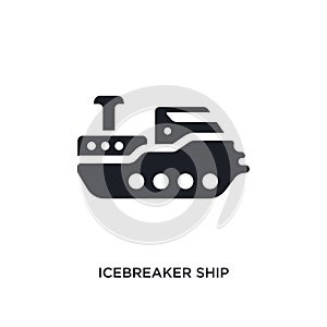 black icebreaker ship isolated vector icon. simple element illustration from transportation concept vector icons. icebreaker ship