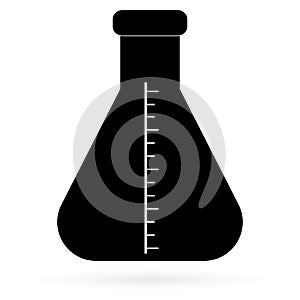 Black icon chemical flasks. Raster.