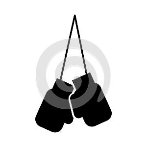 Black icon hanging boxing gloves