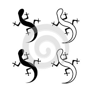 Black icon lizard sign. Vector illustration eps 10